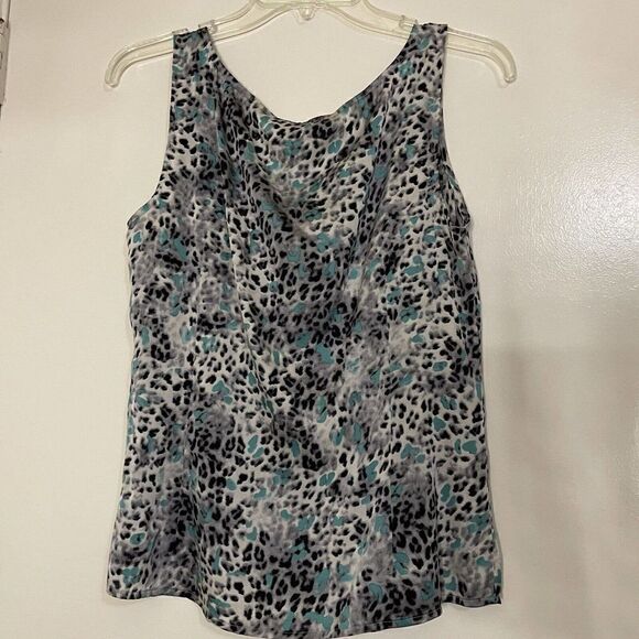 St. John Collection 2 piece tweed jacket silk shell tank leopard print set sz 6 - Picture 5 of 9